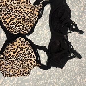 Chic Leopard and Black Lace Bra Set